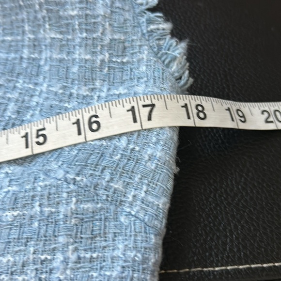 Anthropologie Maeve Sleeveless Tweed Blazer Mini Dress Light Blue Sz 6 NEW - Picture 13 of 14